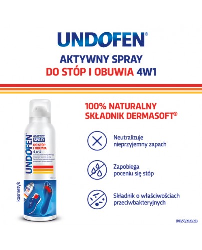 Undofen Aktywny spray 4w1 do stóp i obuwia 150 ml