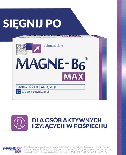 Magne-B6 Max Magnez + Witamina B6 50 tabletek