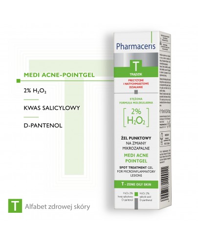 Pharmaceris T Medi Acne-Pointgel żel punktowy na miejscowe zmiany mikrozapalne 10 ml + [Kup 2 produkty z linii Pharmaceris T = Płyn micelarny Pharmaceris T 200 ml GRATIS]
