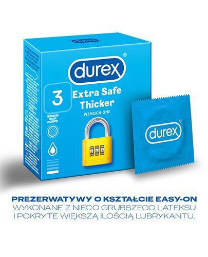 Durex Extra Safe Thicker prezerwatywy 3 sztuki