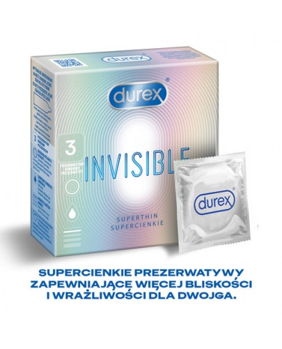 Durex Invisible prezerwatywy supercienkie 3 sztuki