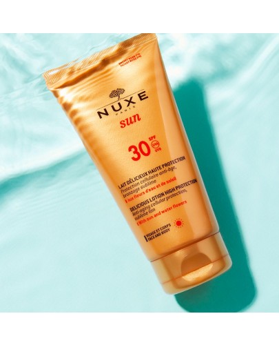 Nuxe Sun Mleczko do opalania twarzy i ciała SPF30+ 150 ml [Kup 2x produkt z linii Nuxe Sun = Torba plażowa Nuxe GRATIS]