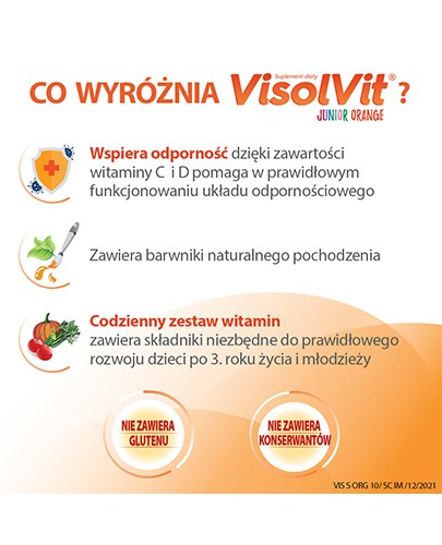 Visolvit Junior Orange proszek o smaku pomarańczowym 10 saszetek  [Krótka data - 2023-08-31]