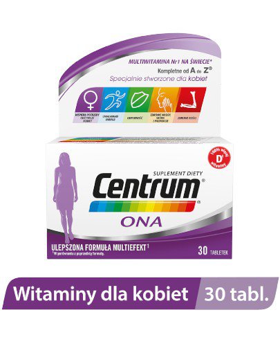 Centrum Ona Multiefekt witaminy i minerały dla kobiet 30 tabletek [UMF]  [KUP 2 opakowania otrzymasz szczotkę z lusterkiem]