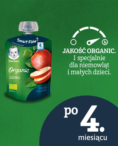 Nestlé Gerber Organic Jabłko deserek owocowy dla dzieci 4m+ 90 g [Data ważności 30-04-2023] [Krótka data - 2023-04-30]