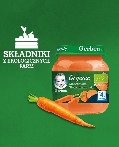 Nestlé Gerber Organic Marchewka słodki ziemniak po 4 miesiącu 125 g
