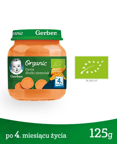 Nestlé Gerber Organic Dynia słodki ziemniak po 4 miesiącu 125 g