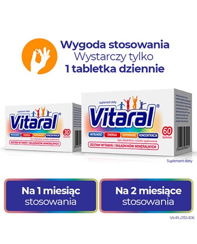 Vitaral zestaw witamin i minerałów 30 tabletek