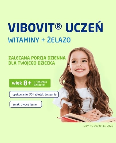 Vibovit Uczeń Witaminy + Żelazo 30 tabletek do ssania