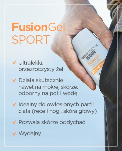 Fotoprotector Isdin Fusion Gel Sport żel przeciwsłoneczny dla sportowców 100 ml