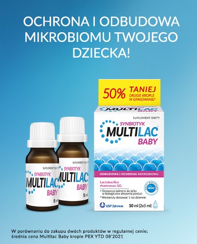 Multilac Baby Synbiotyk probiotyk + prebiotyk krople 2 x 5 ml