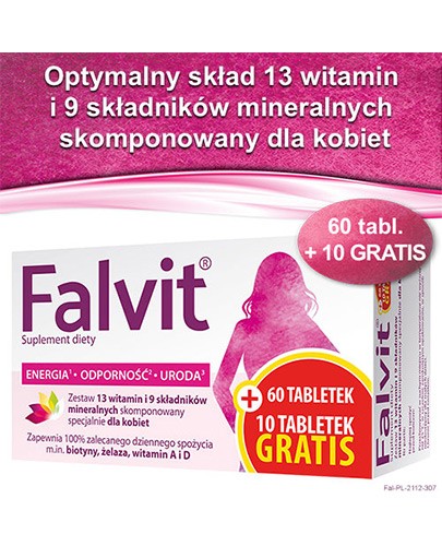 Falvit zestaw witamin dla kobiet 70 tabletek