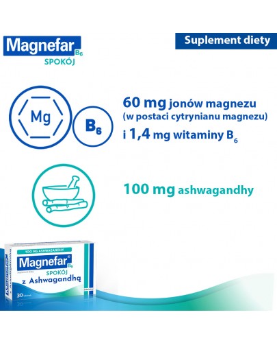 Magnefar B6 Spokój 30 tabletek powlekanych