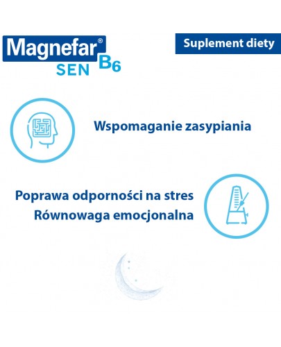 Magnefar B6 Sen z melatoniną 30 tabletek