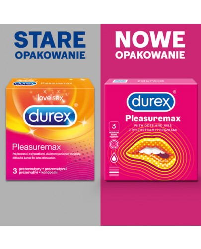 Durex PleasureMax prezerwatywy z wypustkami i prążkami 3 sztuki