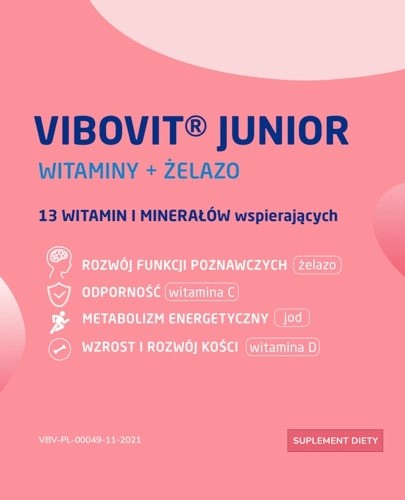 Vibovit Junior witaminy + żelazo 30 tabletek