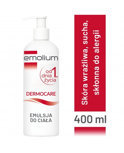 Emolium Dermocare emulsja do ciała od urodzenia 400 ml [KUP 3 dowolne produkty Emolium Dermocare OTRZYMASZ Kubek DOIDY CUP]