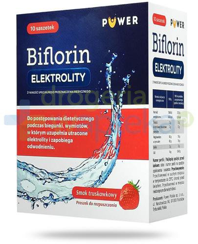 podgląd produktu Puwer Biflorin Elektrolity smak truskawkowy 10 saszetek
