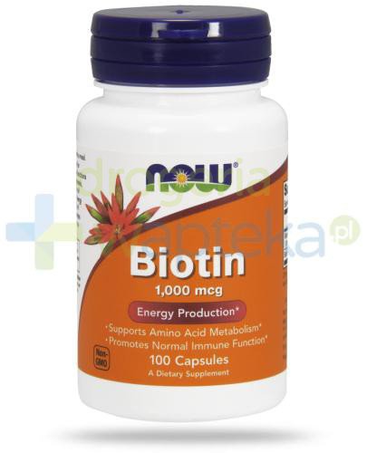 podgląd produktu NOW Foods Biotin biotyna 1000 mcg 100 kapsułek
