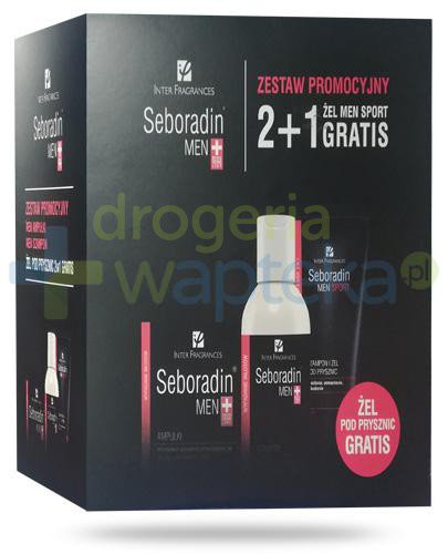 podgląd produktu Seboradin Men szampon 200 ml + szampon-żel 2w1 200 ml + ampułki 14x 5,5 ml [ZESTAW]