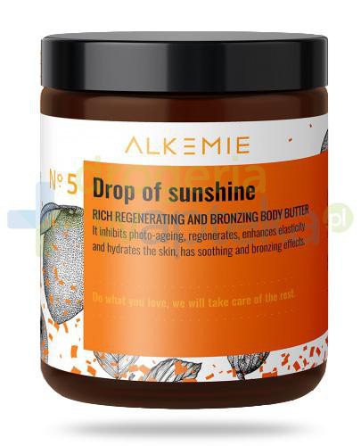 podgląd produktu Alkemie No.5 Sun for everyone, Drop of sunshine bogate masło regenerująco-brązujące do ciała 180 ml