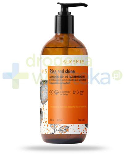 podgląd produktu Alkemie No.5 Sun for everyone, Rise and Shine odświeżający żel do mycia ciała i twarzy 250 ml