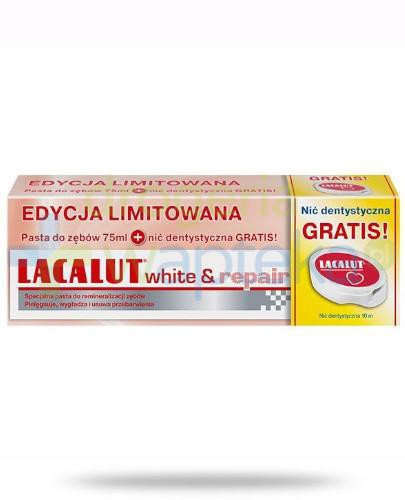 podgląd produktu Lacalut White & repair 75 ml + nić dentystyczna 