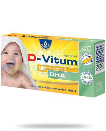 podgląd produktu Oleofarm D-Vitum 400 j.m. witaminy D DHA 30 kapsułek