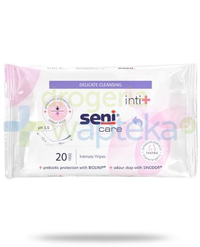 podgląd produktu Seni Care Inti+ chusteczki nasączane do higieny intymnej 20 sztuk