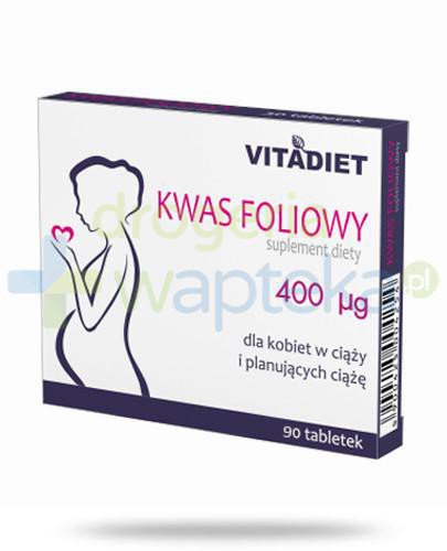 podgląd produktu Vitadiet Kwas foliowy 400 ug 90 tabletek