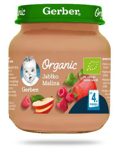 Nestlé Gerber Organic Jabłko malina po 4 miesiącu 125 g 