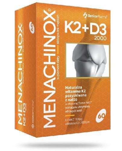 podgląd produktu Menachinox K2 + D3 2000 witamina K2 60 kapsułek Xenico