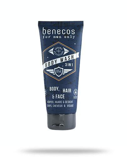 Benecos For men only 3w1 Naturalny odświeżający żel do mycia ciała, twarzy i włosó... 