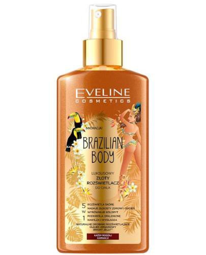 podgląd produktu Eveline Brazilian Body złoty rozświetlacz do ciała 5w1 150 ml