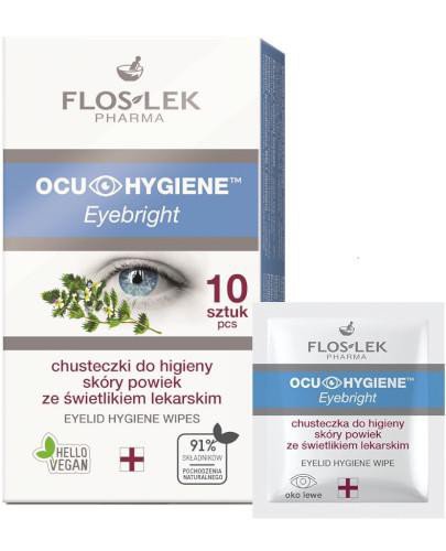 podgląd produktu Flos-Lek Ocu Hygiene chusteczki do higieny skóry powiek ze świetlikiem lekarskim 10 sztuk