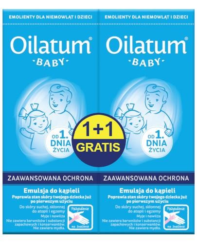 Oilatum Baby emulsja do kąpieli od 1-go dnia życia dla dzieci 2 x 250 ml [DWUPAK]  whited-out 
