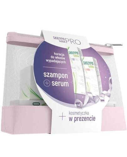 podgląd produktu SkrzypoVita Pro szampon przeciw wypadaniu włosów 200 ml + serum przeciw wypadaniu włosów 125 ml + kosmetyczka [ZESTAW]