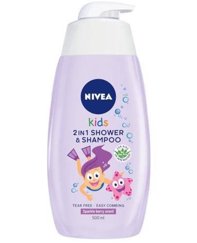 podgląd produktu Nivea Kids żel do mycia ciała i włosów 2w1 zapach owocowych żelków 500 ml