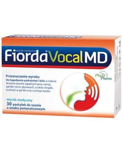 Fiorda Vocal MD o smaku pomarańczowym 30 pastylek do ssania 