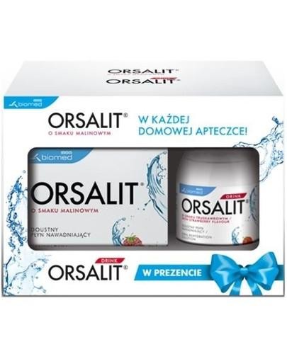 podgląd produktu Orsalit smak malinowy 10 saszetek + Orsalit Drink 200 ml [ZESTAW]