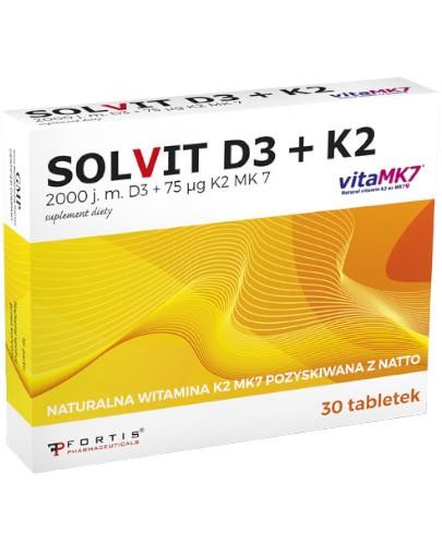 podgląd produktu Solvit D3 + K2 (2000 j.m. D3 + 75 mcg K2 MK7) 30 tabletek