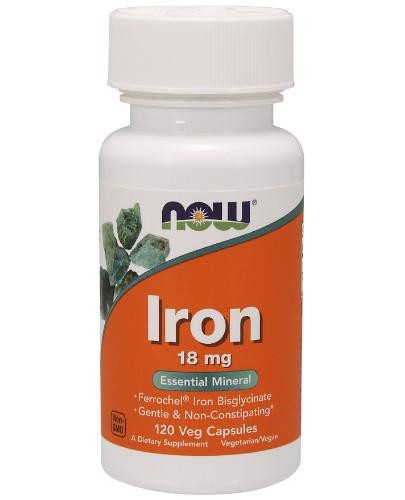 podgląd produktu NOW Foods Iron 18 mg (żelazo) 120 kapsułek