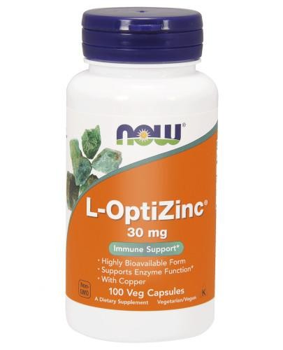 podgląd produktu NOW Foods L-OptiZinc 30 mg (cynk z miedzią) 100 kapsułek