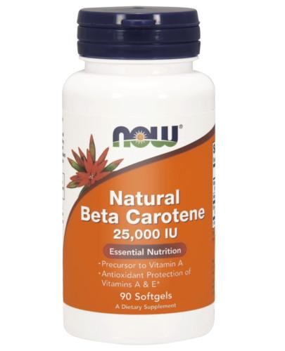 podgląd produktu NOW Foods Natural Beta Carotene 25000 IU 90 kapsułek miękkich
