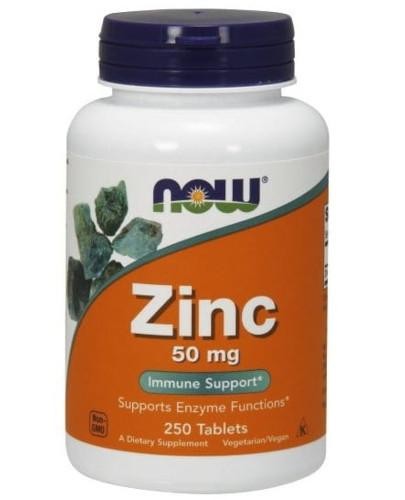 podgląd produktu NOW Foods Zinc 50 mg (Glukonian cynku) 250 tabletek