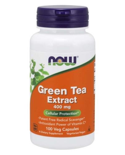 podgląd produktu NOW Foods Green Tea Extract 400 mg (wyciąg z liści zielonej herbaty z witaminą C) 100 kapsułek