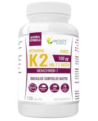 podgląd produktu Wish Witamina K2 Forte MK-7 z Natto 100 µg 120 tabletek