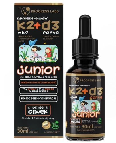 podgląd produktu Progress Labs Witamina K2 MK-7 + D3 Forte Junior w kroplach 30 ml