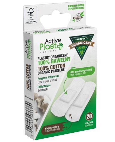 Active Plast BIO plastry opatrunkowe ze 100% bawełny organicznej 20 x 70 mm 20 sztuk 