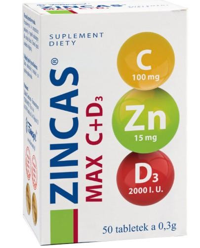 podgląd produktu Zincas Max C + D3 50 tabletek